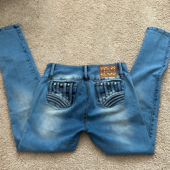 Berska‎ Bedazzled Womens Size 12 Blue Jeans - Picture 1 of 6